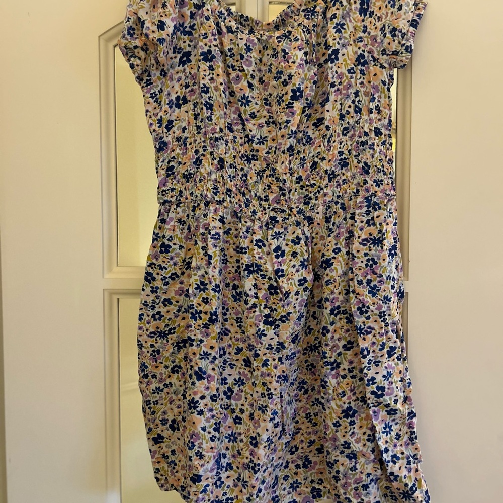 Carter's Blue, Cream & Pink Floral Short-Sleeve Dress